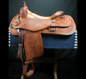 Used Avila Cowhorse saddle, one of several available, contact Joel for more info.