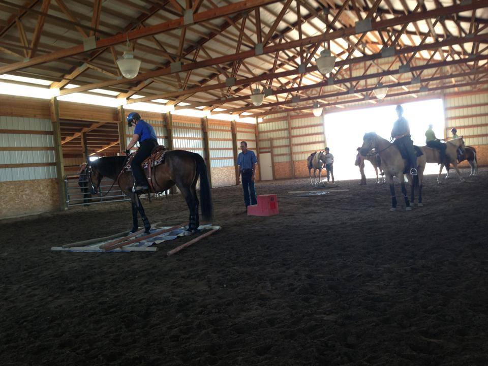 Approaching trail obstacles was a great exercise in the clinic today. Very proud of the riders and horses accomplishments throughout the weekend!