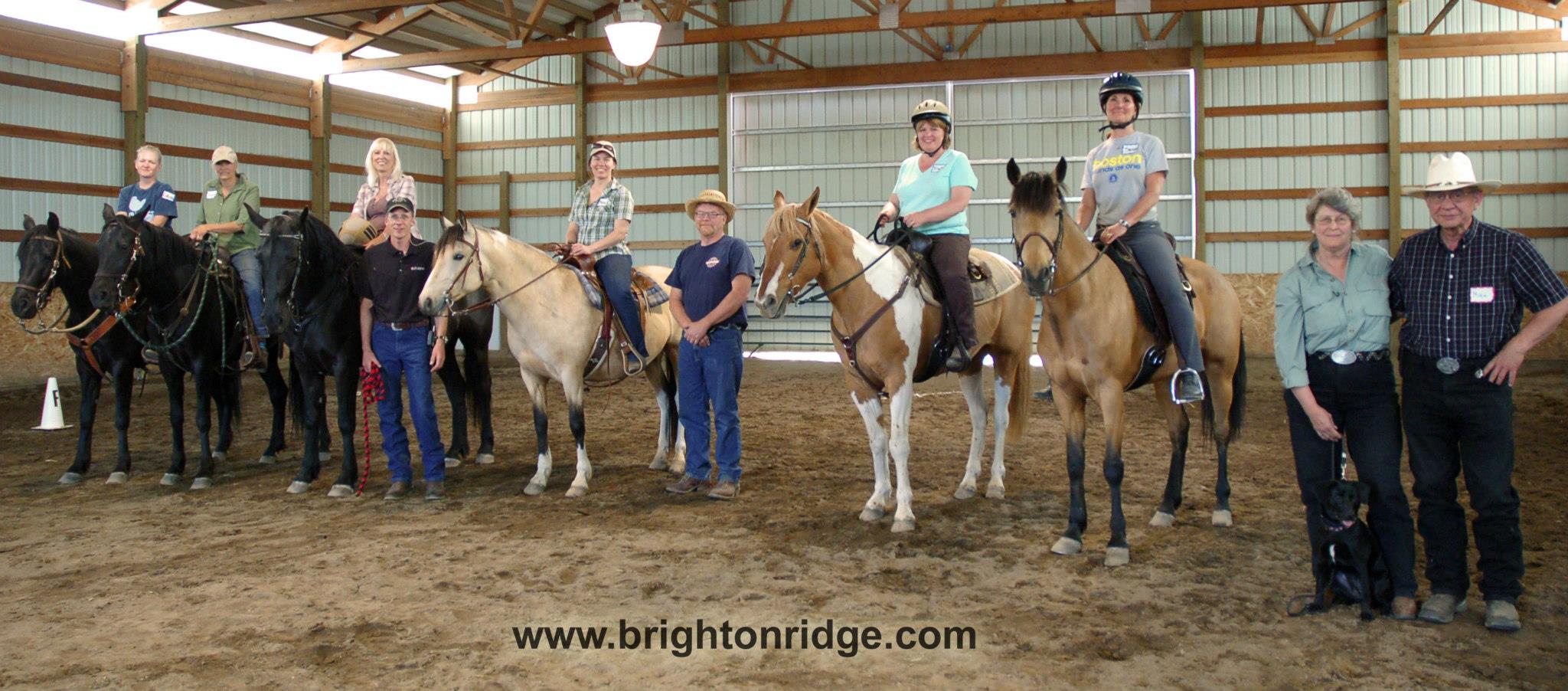 Wonderful group of people and horses at this clinic in Spokane at Lady Raven Stables..
