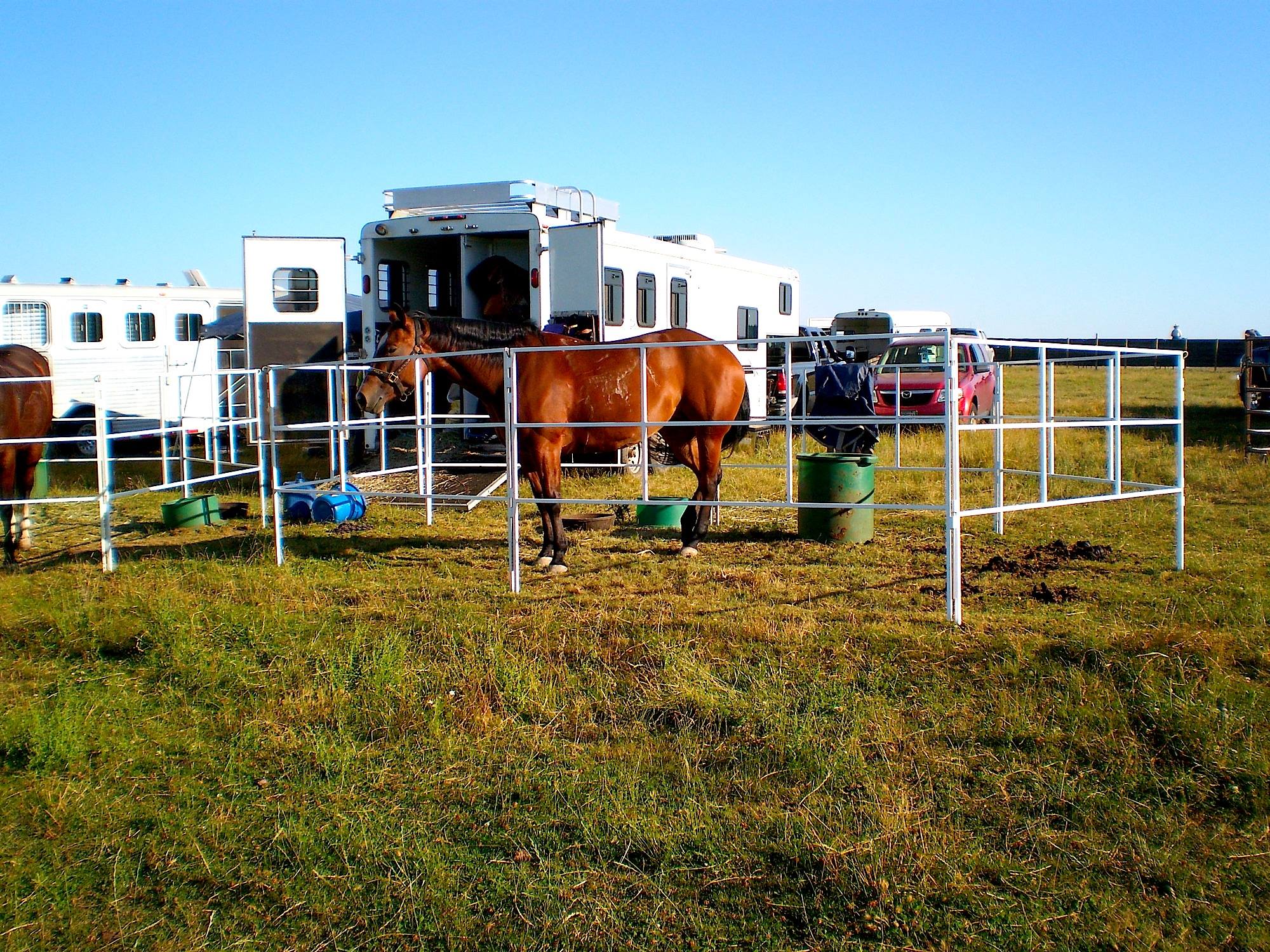 The best travel corral panel system available! Portable horse corrals. Designed for Traveling with Horses. Built for Good.